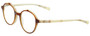 Profile View of Eyebobs Flip Designer Reading Eye Glasses with Custom Cut Powered Lenses in Brown Crystal Ivory White Horn Marble Unisex Round Full Rim Acetate 50 mm