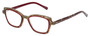 Profile View of Eyebobs Flirt Ladies Cateye Designer Reading Glasses Red Brown Horn Marble 48 mm
