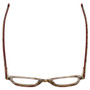 Top View of Eyebobs Flirt Designer Reading Eye Glasses with Single Vision Prescription Rx Lenses in Red Crystal Brown Horn Marble Ladies Cateye Full Rim Acetate 48 mm