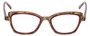 Front View of Eyebobs Flirt Designer Reading Eye Glasses with Prescription Bi-Focal Rx Lenses in Red Crystal Brown Horn Marble Ladies Cateye Full Rim Acetate 48 mm