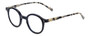 Profile View of Eyebobs Frizz Bee Designer Bi-Focal Prescription Rx Eyeglasses in Black Ivory White Tortoise Havana Ladies Round Full Rim Acetate 39 mm