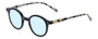 Profile View of Eyebobs Frizz Bee Designer Blue Light Blocking Eyeglasses in Black Ivory White Tortoise Havana Ladies Round Full Rim Acetate 39 mm