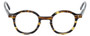 Front View of Eyebobs Frizz Bee Designer Reading Eye Glasses with Single Vision Prescription Rx Lenses in Brown Gold Tortoise Crystal Ivory White Stripe Ladies Round Full Rim Acetate 39 mm