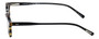 Side View of Eyebobs Frizz Bee Designer Reading Eye Glasses in Brown Gold Tortoise Crystal Ivory White Stripe Ladies Round Full Rim Acetate 39 mm