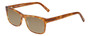 Profile View of Eyebobs Full Zip Designer Polarized Sunglasses with Custom Cut Amber Brown Lenses in Light Brown Gold Tortoise Crystal Unisex Square Full Rim Acetate 57 mm