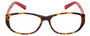 Front View of Eyebobs Hanky Panky Designer Reading Eye Glasses with Prescription Bi-Focal Rx Lenses in Tortoise Brown Gold Crystal Red Ladies Cateye Full Rim Acetate 52 mm
