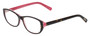 Profile View of Eyebobs Hanky Panky Designer Reading Eye Glasses with Custom Cut Powered Lenses in Dark Tortoise Brown Gold Crystal Pink Ladies Cateye Full Rim Acetate 52 mm