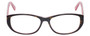 Front View of Eyebobs Hanky Panky Designer Reading Eye Glasses with Custom Left and Right Powered Lenses in Dark Tortoise Brown Gold Crystal Pink Ladies Cateye Full Rim Acetate 52 mm