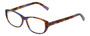 Profile View of Eyebobs Hanky Panky Designer Single Vision Prescription Rx Eyeglasses in Tortoise Purple Brown Gold Crystal Ladies Cateye Full Rim Acetate 52 mm
