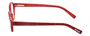 Side View of Eyebobs Haute Flash Designer Reading Eye Glasses with Custom Left and Right Powered Lenses in Red Glitter Black Polka Dot Ladies Square Full Rim Acetate 46 mm