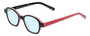 Profile View of Eyebobs Haute Flash Designer Blue Light Blocking Eyeglasses in Tortoise Brown Gold White Crystal Pink Ladies Square Full Rim Acetate 46 mm
