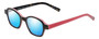 Profile View of Eyebobs Haute Flash Designer Polarized Sunglasses with Custom Cut Blue Mirror Lenses in Tortoise Brown Gold White Crystal Pink Ladies Square Full Rim Acetate 46 mm