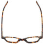 Top View of Eyebobs Haute Flash Designer Reading Eye Glasses with Single Vision Prescription Rx Lenses in Tortoise Brown Gold Orange Crystal Ladies Square Full Rim Acetate 46 mm