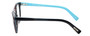 Side View of Eyebobs Wedge Designer Reading Eye Glasses in Black Silver Powder Baby Blue Unisex Round Full Rim Acetate 52 mm