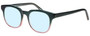 Profile View of Eyebobs Befuddled 2702-26 Designer Blue Light Blocking Eyeglasses in Green Glitter Purple Crystal Fade Ladies Classic Full Rim Acetate 46 mm