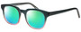 Profile View of Eyebobs Befuddled 2702-26 Designer Polarized Reading Sunglasses with Custom Cut Powered Green Mirror Lenses in Green Glitter Purple Crystal Fade Ladies Classic Full Rim Acetate 46 mm