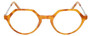 Front View of Eyebobs Hexed Designer Reading Eye Glasses with Prescription Progressive Rx Lenses in Orange Crystal Horn Marble Silver Unisex Round Full Rim Acetate 48 mm