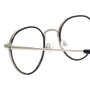 Close Up View of Eyebobs BFF 3173-00 Designer Single Vision Prescription Rx Eyeglasses in Silver Black Unisex Oval Full Rim Metal 46 mm