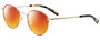 Profile View of Eyebobs BFF 3173-06 Designer Polarized Sunglasses with Custom Cut Red Mirror Lenses in Orange Tortoise Havana Gold Unisex Oval Full Rim Metal 46 mm