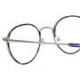 Close Up View of Eyebobs BFF 3173-10 Unisex Oval Full Rim Designer Reading Glasses Blue Silver 46mm