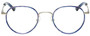 Front View of Eyebobs BFF 3173-10 Designer Reading Eye Glasses with Custom Cut Powered Lenses in Blue Silver Unisex Oval Full Rim Metal 46 mm