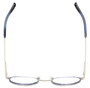 Top View of Eyebobs BFF 3173-10 Designer Single Vision Prescription Rx Eyeglasses in Blue Silver Unisex Oval Full Rim Metal 46 mm
