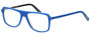 Profile View of Eyebobs Buzzed 2293-10 Unisex Square Designer Reading Glasses in Blue Black 52mm