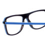 Close Up View of Eyebobs Buzzed 2293-10 Unisex Square Designer Reading Glasses in Blue Black 52mm