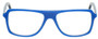 Front View of Eyebobs Buzzed 2293-10 Designer Reading Eye Glasses with Custom Cut Powered Lenses in Blue Black Unisex Square Full Rim Acetate 52 mm