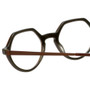 Close Up View of Eyebobs Hexed Hex Round Designer Reading Glasses Brown 2 Tone Layer Crystal 48mm