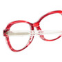 Close Up View of Eyebobs CPA 2738-01 Ladies Cateye Full Designer Reading Glasses Red Crystal 51mm