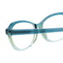 Close Up View of Eyebobs CPA 2738-59 Designer Reading Eye Glasses with Custom Cut Powered Lenses in Blue Green Crystal Fade Unisex Cateye Full Rim Acetate 51 mm