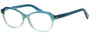 Profile View of Eyebobs CPA 2738-59 Designer Bi-Focal Prescription Rx Eyeglasses in Blue Green Crystal Fade Unisex Cateye Full Rim Acetate 51 mm