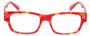 Front View of Eyebobs Dot Com 2883-46 Designer Reading Eye Glasses with Custom Cut Powered Lenses in Red Orange Tortoise Havana Ladies Rectangle Full Rim Acetate 47 mm