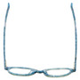 Top View of Eyebobs Flip 2607-59 Designer Reading Eye Glasses with Custom Cut Powered Lenses in Blue Green Marble Ladies Round Full Rim Acetate 50 mm