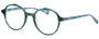 Profile View of Eyebobs Flip 2607-59 Designer Progressive Lens Prescription Rx Eyeglasses in Blue Green Marble Ladies Round Full Rim Acetate 50 mm