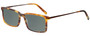 Profile View of Eyebobs Gus 3155-19 Designer Polarized Reading Sunglasses with Custom Cut Powered Smoke Grey Lenses in Matte Tortoise Havana Brown Gold Mens Rectangle Full Rim Acetate 57 mm