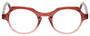 Front View of Eyebobs Heda Letus 2744-01 Designer Reading Eye Glasses with Custom Cut Powered Lenses in Red Pink Stripe Crystal Ladies Round Full Rim Acetate 47 mm