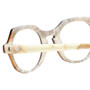 Close Up View of Eyebobs Heda Letus 2744-06 Round Reading Glasses Tortoise Marble White Horn 47mm