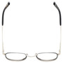 Top View of Eyebobs Inside 3174-00 Designer Reading Eye Glasses with Custom Cut Powered Lenses in Black Silver Unisex Square Full Rim Metal 48 mm