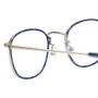 Close Up View of Eyebobs Inside 3174-10 Unisex Square Designer Reading Glasses Blue Silver 48 mm