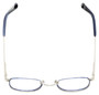 Top View of Eyebobs Inside 3174-10 Unisex Square Designer Reading Glasses Blue Silver 48 mm