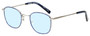 Profile View of Eyebobs Inside 3174-10 Designer Blue Light Blocking Eyeglasses in Blue Silver Unisex Square Full Rim Metal 48 mm