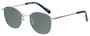 Profile View of Eyebobs Inside 3174-10 Designer Polarized Sunglasses with Custom Cut Smoke Grey Lenses in Blue Silver Unisex Square Full Rim Metal 48 mm