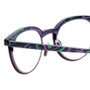 Close Up View of Eyebobs Low Hanging Fruit 3159-52 Women Reading Glasses Purple Green Marble 50mm