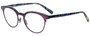 Profile View of Eyebobs Low Hanging Fruit 3159-52 Designer Reading Eye Glasses with Custom Cut Powered Lenses in Purple Green Marble Swirl Ladies Round Full Rim Acetate 50 mm