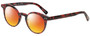Profile View of Eyebobs Reva 2747-01 Designer Polarized Sunglasses with Custom Cut Red Mirror Lenses in Red Black Marble Swirl Unisex Cateye Full Rim Acetate 45 mm