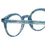 Close Up View of Eyebobs Reva 2747-10 Designer Single Vision Prescription Rx Eyeglasses in Green Blue Marble Unisex Cateye Full Rim Acetate 45 mm