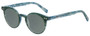 Profile View of Eyebobs Reva 2747-10 Designer Polarized Sunglasses with Custom Cut Smoke Grey Lenses in Green Blue Marble Unisex Cateye Full Rim Acetate 45 mm