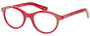 Profile View of Eyebobs Soft Kitty 2885-99 Designer Reading Eye Glasses with Custom Cut Powered Lenses in Red Crystal Rhinestones Ladies Cateye Full Rim Acetate 48 mm